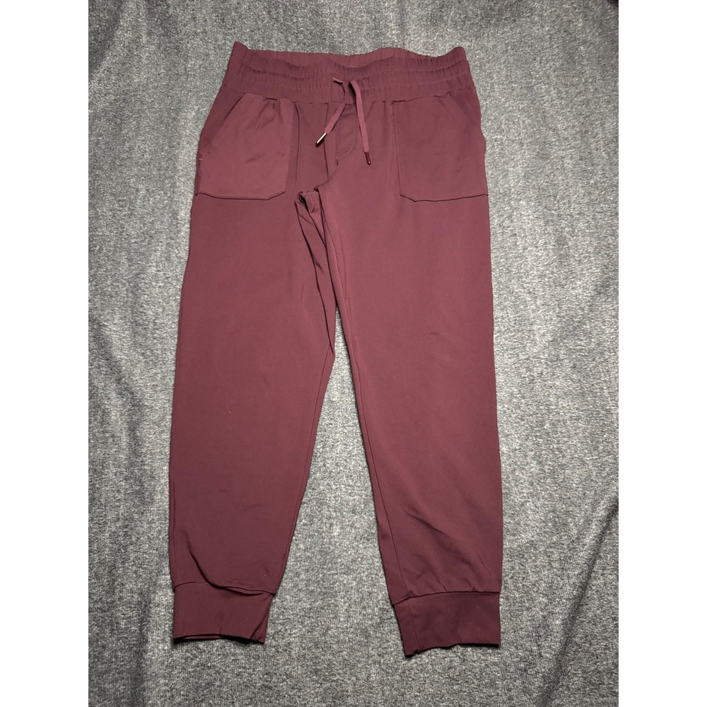 Mondetta Performance Luxury Womens L Burgundy Jogger Pants Stretch Athleisure